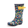 Wholesale  Natural Waterproof Rubber Boots Women's Flower Printed Rain Boots High Cut Wellington Boots For Ladies