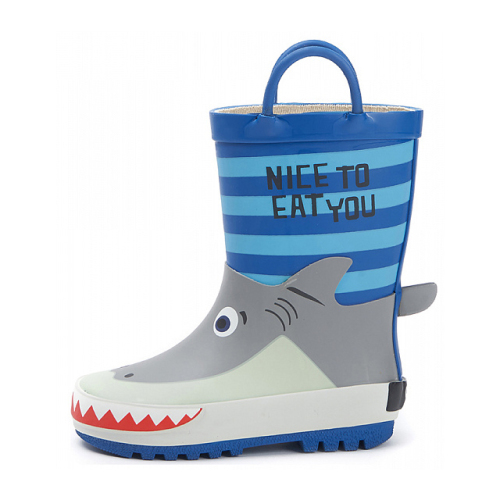 Boys Baby Rain Boots Kids Waterproof Anti-Slip Blue 3D Printing  Shark  Custom Rain Boots Rubber Wellies