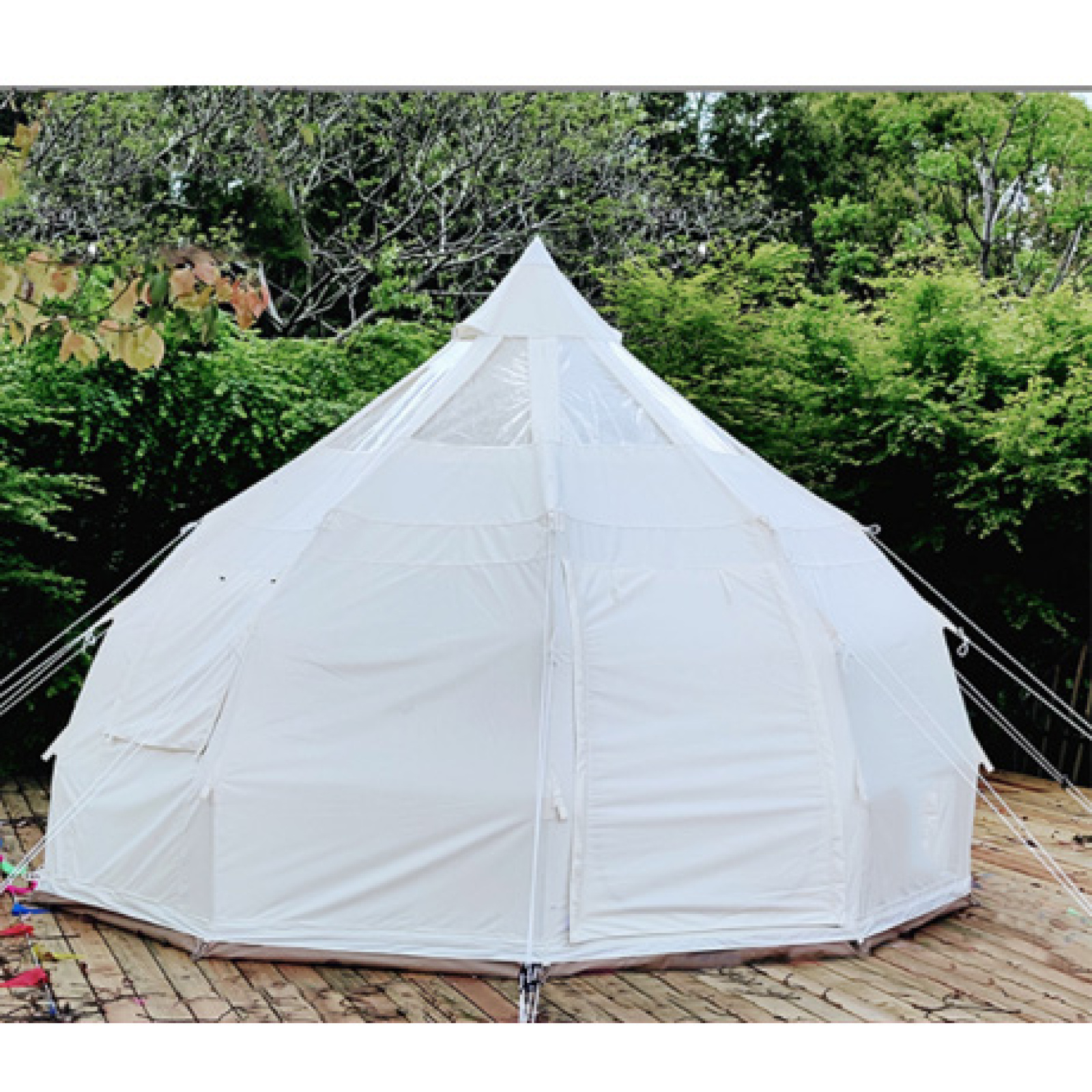 5M Morden Luxury Mongolian Tent Sunshade Family Tent Waterproof Camping Bell Tent For Wholesale