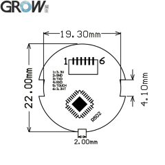 GROW KS200+R502-A 4*AA Battery or DC3.7V--6.5V Motor Output Circular Ring Indicator Light Fingerprint Access Control Board