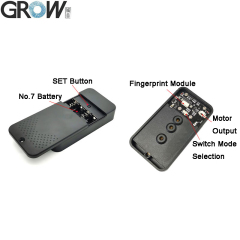 GROW K236-A+R502-A DC6V 4*AAA Battery Low Power Design Admin/User Fingerprint Control Board With Battery Box For Access System