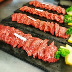 Small Plate (gyutan,karubi,&harami Wagyu beef listed above has marble score 8-9+)
