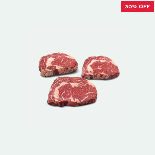 Beef Scotch Fillet Steak Marbling Score 3+ Superior Angus O'Connor - 3 Pack