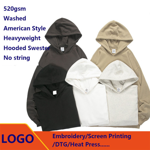 Luxury Hip Hop Men Various Colored 520g Cotton / Polyester Heavyweight Blank Hoodies