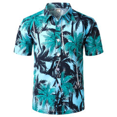 Men's Hawaiian Style Oversized Digital Print Polyester Shirt