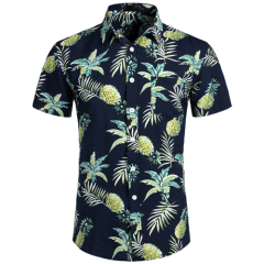 Men's Hawaiian Style Oversized Digital Print Polyester Shirt