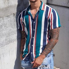 Men's Hawaiian Style Oversized Digital Print Polyester Shirt