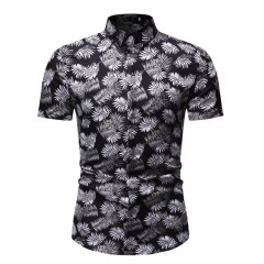 Men's Hawaiian Style Oversized Digital Print Polyester Shirt