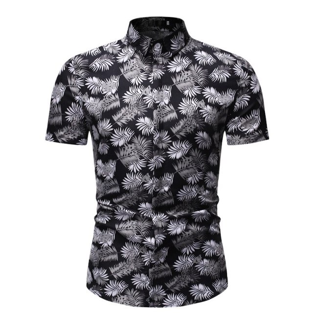 Men's Hawaiian Style Oversized Digital Print Polyester Shirt