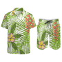 Summer Casual Floral Men's Shorts Customized Shirt Set