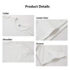 100% Cotton 300g Summer Casual Plain Plus Size Men T Shirt