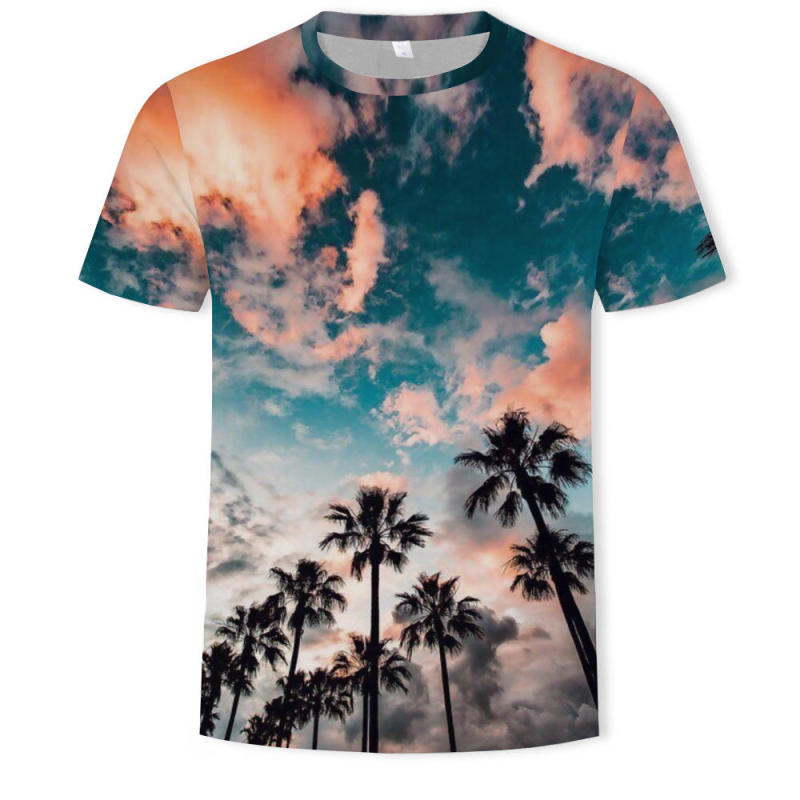 High quality export fashion 3D digital printing large size men's cotton t-shirt