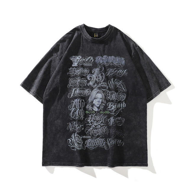 Stylish Hip Hop Graphic DTG Printed Black Oversized Heavyweight T-Shirt