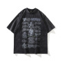 Stylish Hip Hop Graphic DTG Printed Black Oversized Heavyweight T-Shirt