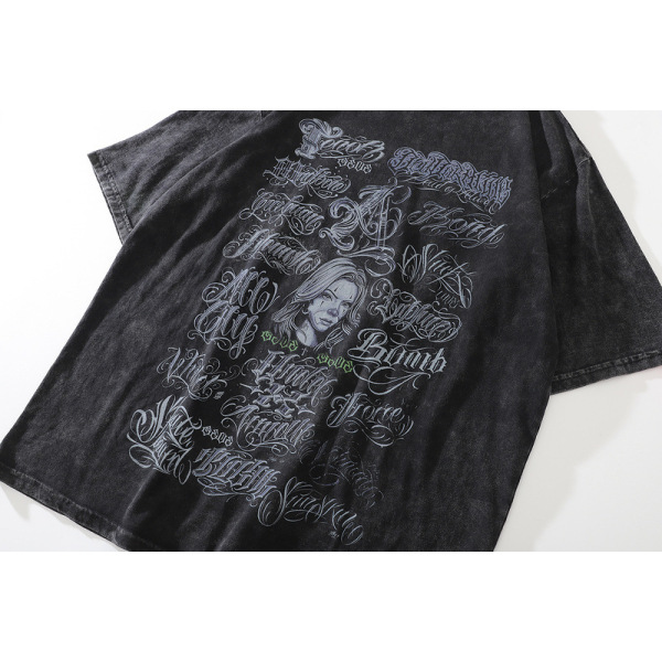 Stylish Hip Hop Graphic DTG Printed Black Oversized Heavyweight T-Shirt