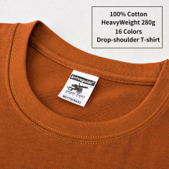 High Quality 280GSM 100% Cotton Fashion Loose Men's Blank T-Shirt Custom Printed