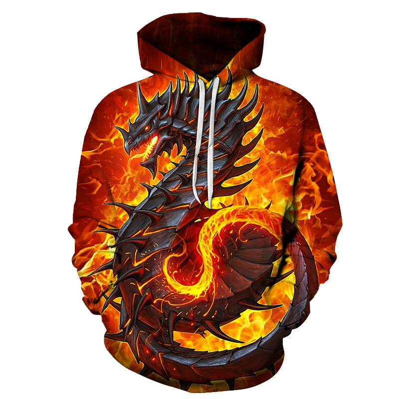 New 3D Animal Print Plus Size Men's Hoodie