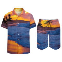 3D Printed Men's Beach Shirt Suit Casual Street Style