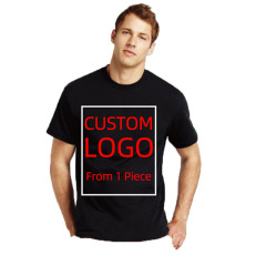 100% Cotton 150g Logo Design Europe/US Large Size T-Shirt Men's Dye Sublimation Short Sleeve