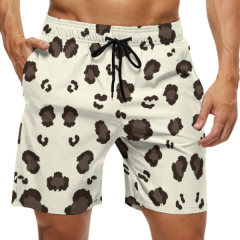 Men's leopard print polyester pattern mesh shorts digital print shorts