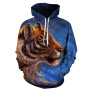 100% Polyester 3D Print Animal Plus Size Hoodie Men's Custom Logo