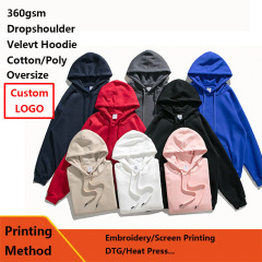 High Quality 360g Cotton / Polyester Printing Streetwear Pullover Custom Oversized Men Hoodie
