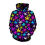 100% polyester 3D printed weed leaf plus size men's hoodie