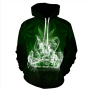 100% polyester 3D printed weed leaf plus size men's hoodie