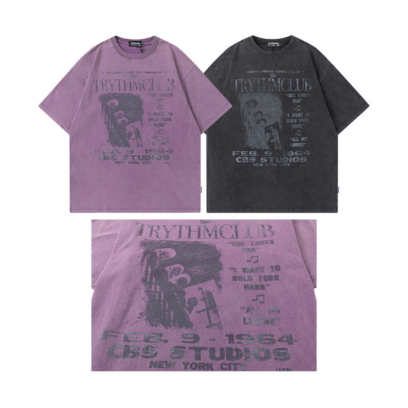 Wash Vintage DTG Printed Men Oversized T Shirt