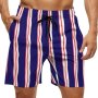 Summer polyester striped swimming trunks swim board beach plus size shorts