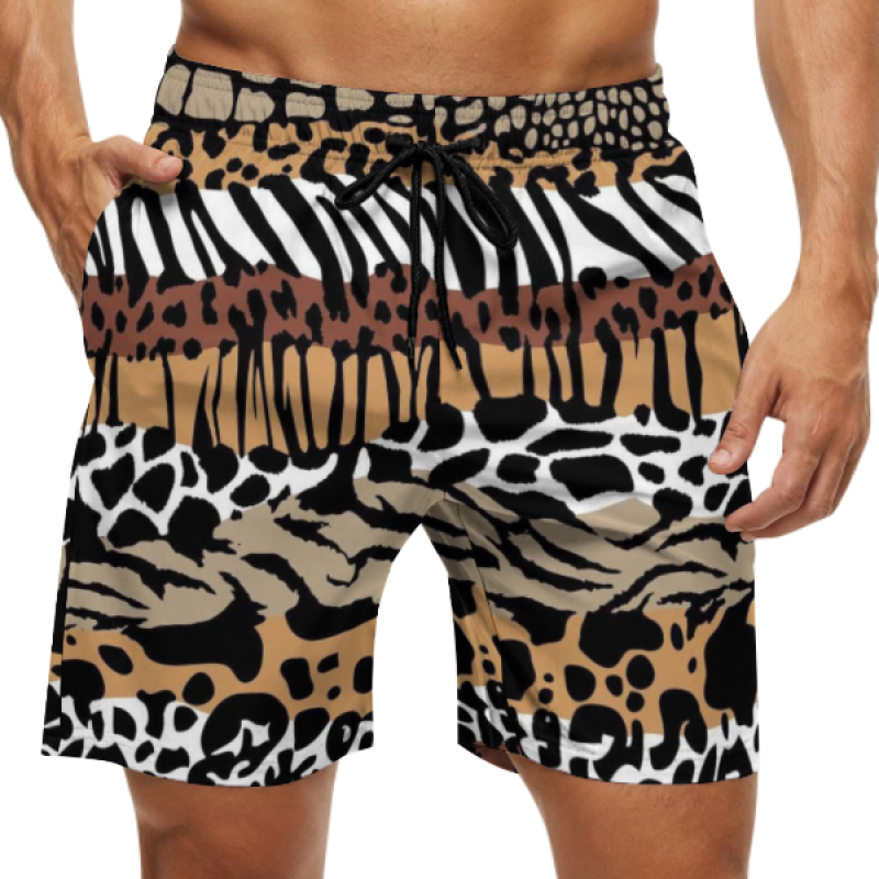 Sublimation printing various leopard print mesh shorts summer casual men's shorts