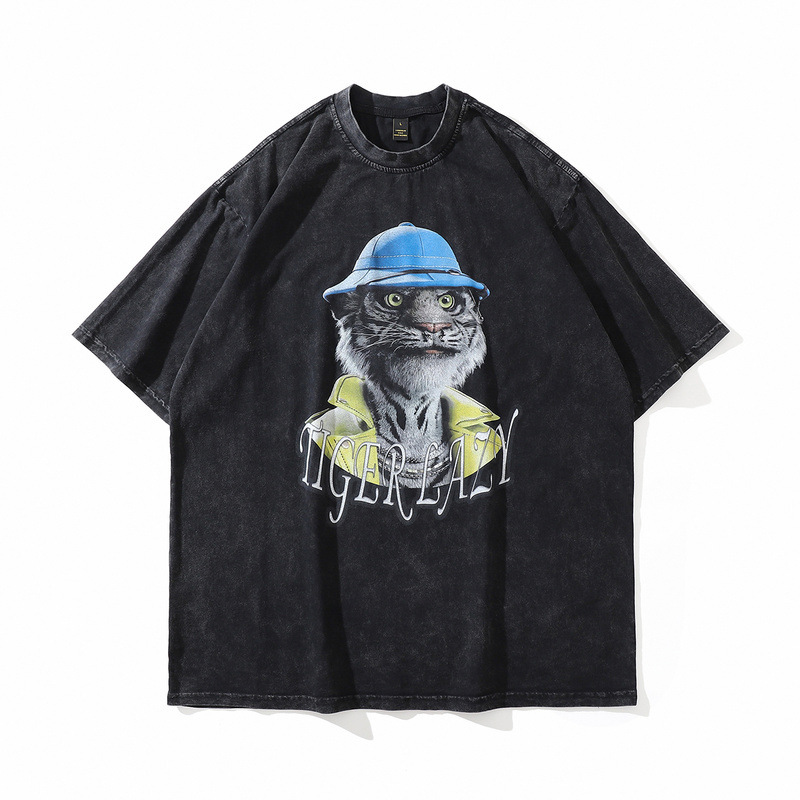 High Quality 100% Cotton Streetwear Oversized Dtg Printed Men's T-Shirt Washable