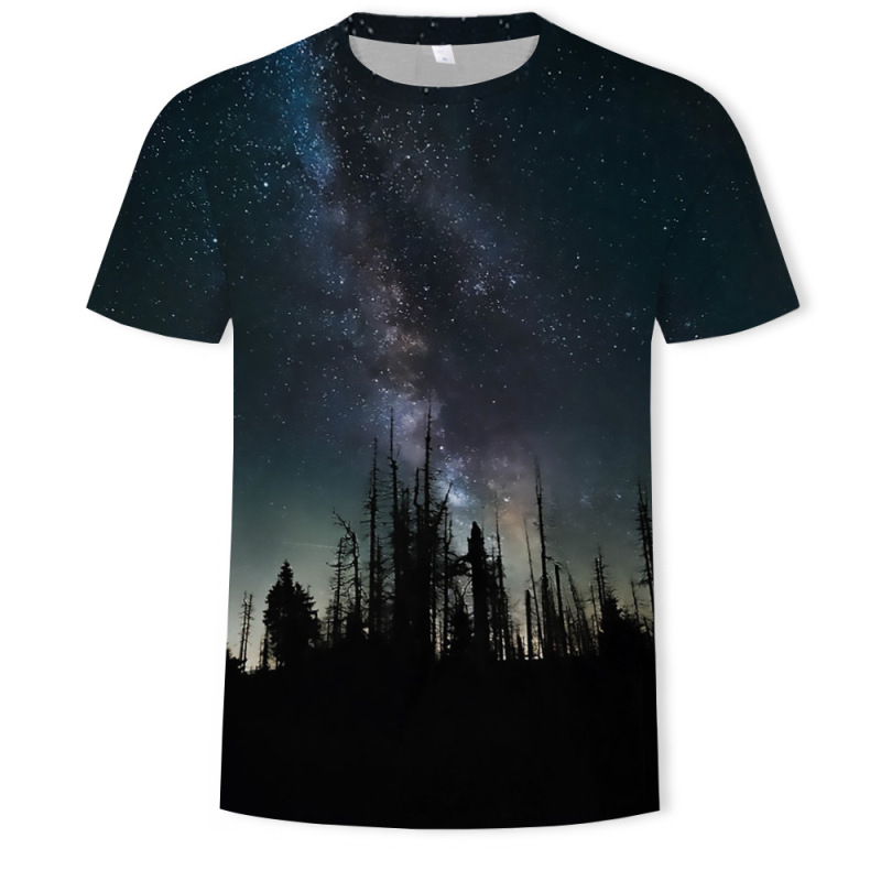 Cotton crew neck tropical plant t-shirt men's 3d full print