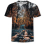 Cotton crew neck tropical plant t-shirt men's 3d full print