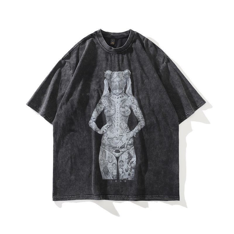 Cotton Men's Round Neck Oversized Casual T Shirt