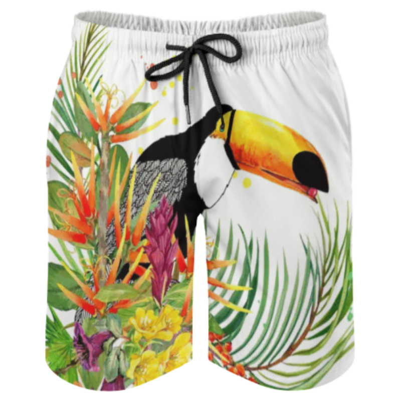 100% Polyester Sublimation Print Swimming Hawaiian Men's Beach Shorts For Men
