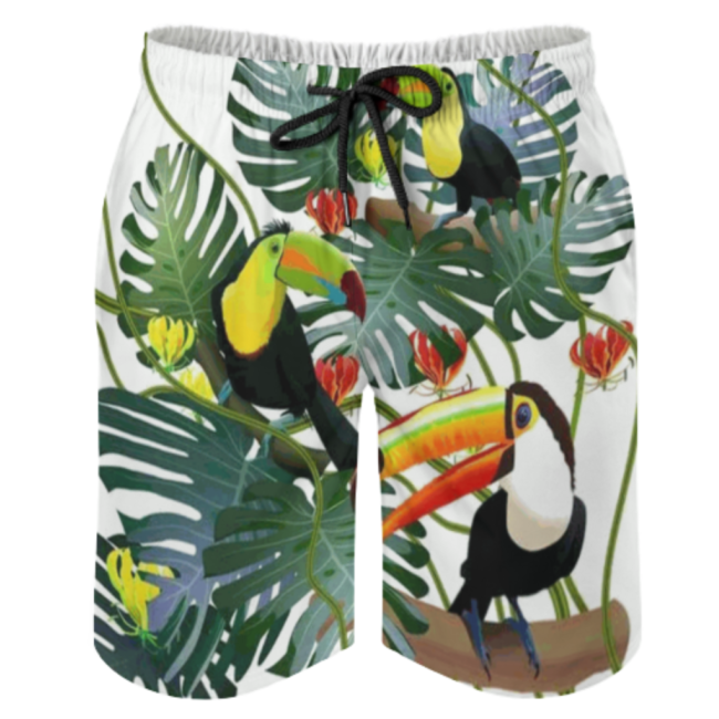 100% Polyester Sublimation Print Swimming Hawaiian Men's Beach Shorts For Men