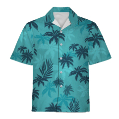 Summer full print tropical beach shirt short sleeve men's