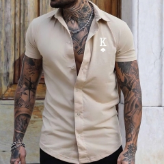 Summer full print tropical beach shirt short sleeve men's