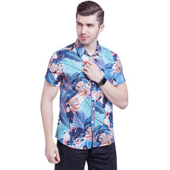Resort Hawaiian Style Cotton Oversize Print Shirt