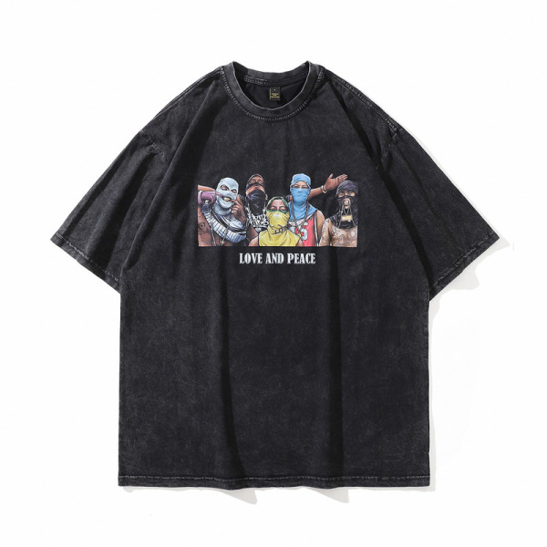 Hip Hop Cotton Oversized Vintage Washed T-Shirt Unisex