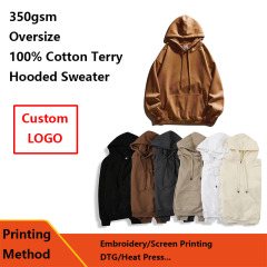 100% Cotton Blank Printing Oversized Pullover Unisex Hoodies