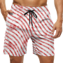 Men's striped swim trunks 120g 100% polyester large size