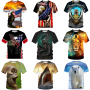 100% Combed Cotton 3d Print  Animal Bird Men's T-Shirts