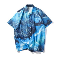 New Hip Hop 3D Digital Printed Casual Resort Shirt Quick Drying Suitable for Beach Wear