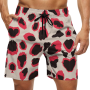 Men's leopard print breathable polyester casual mesh shorts