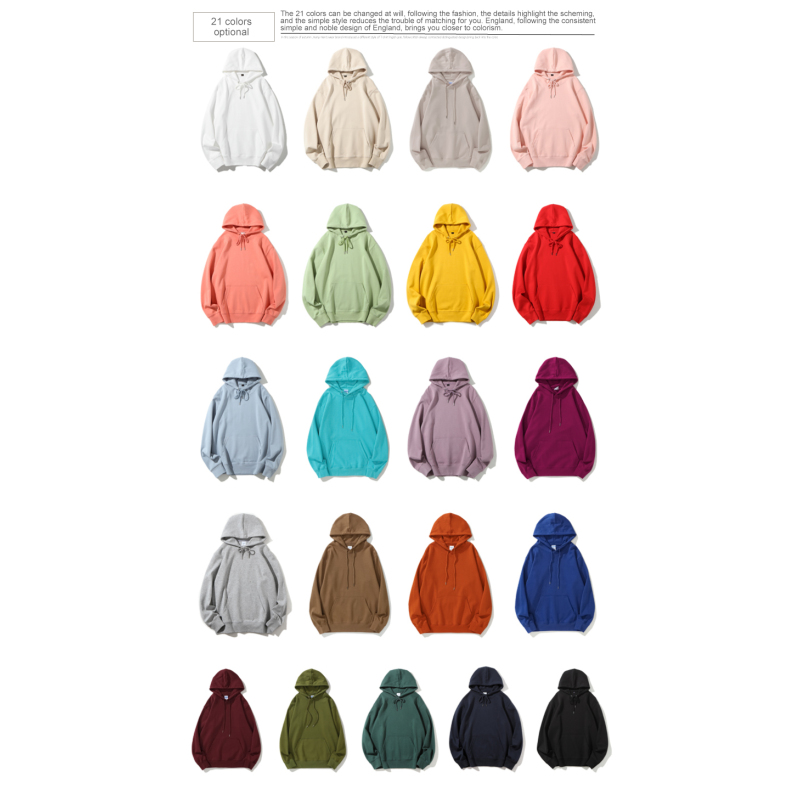 2022 new style hoodie thick fabric solid color basic sweatshirt high quality