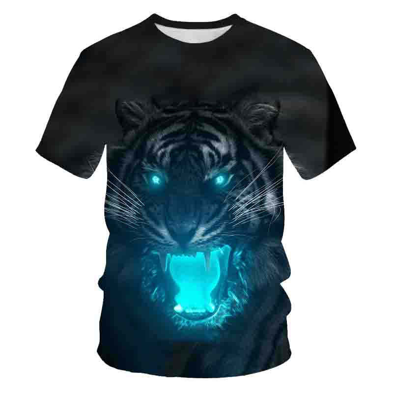 100% Polycotton Digital 3D Print Animal Pattern Men's Shirt