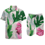 Factory direct sales 100% polyester summer floral men's shirt beach wear