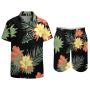 Factory direct sales 100% polyester summer floral men's shirt beach wear